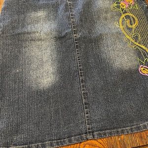 Vintage Embroidered Denim Skirt